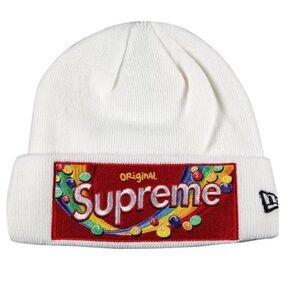 SUPREME & SKITTLES & NEW ERA MEN’S BEANIE WHITE